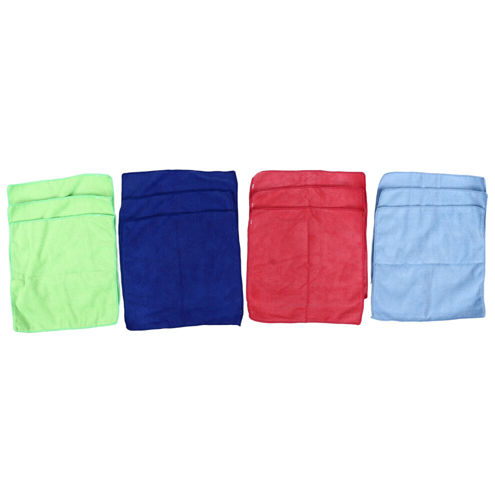 12pcs 4-Color Microfiber Cleaning Cloths Strong Water Absorption