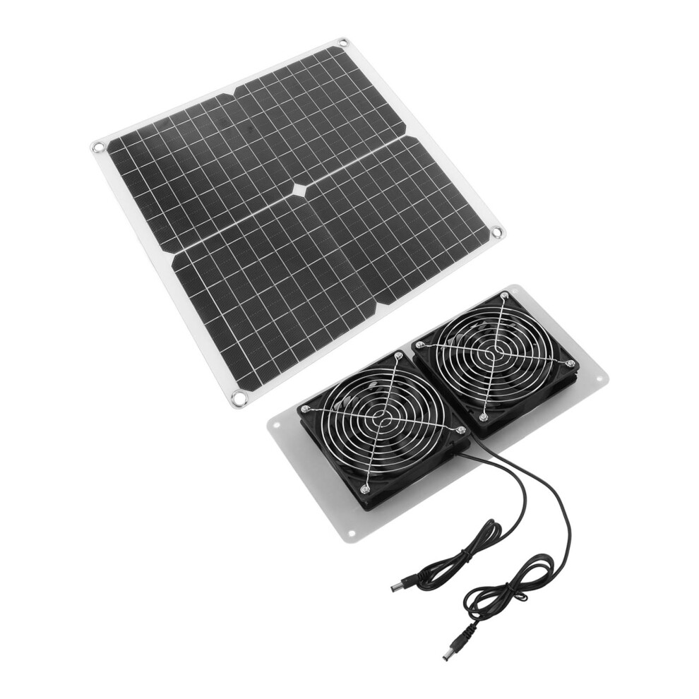 18V 25W Solar Panel Fan Kit Monocrystalline Waterproof 3500 Rpm For Greenhouses 6921352034717