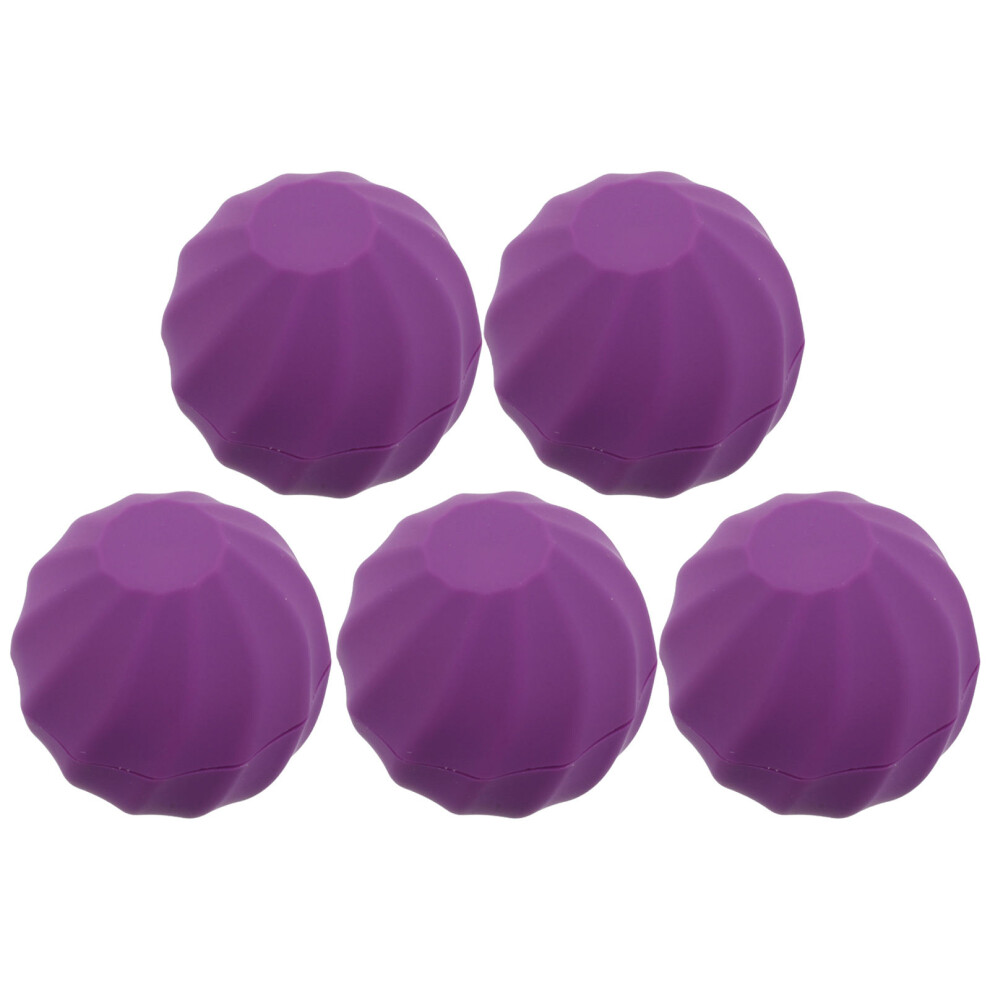 Ohphcall Purple 5 Pcs Refillable Empty Lip Balm Tubes Plastic Round Containers