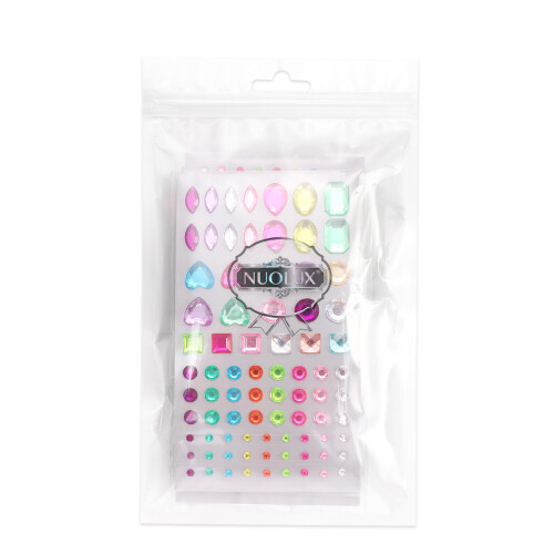 2 Pack Square Rhinestone Stickers Self-Adhesive Gems Child 1