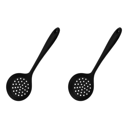 2Pièces Silicone Noire Long Manche Pour Filtrer Soupe 1