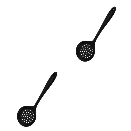 2Pièces Silicone Noire Long Manche Pour Filtrer Soupe 2