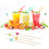 100Pièces Bâtonnets Bambou Multicolores Pour Apéritifs Fruits 8