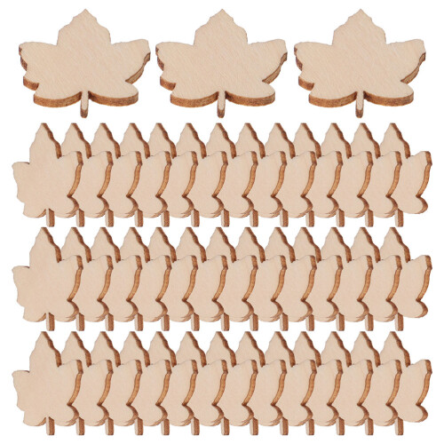 750 Pcs Unfinished Wooden Maple Leaf Cutouts For DIY Fall Decor 2