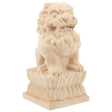 Lion Post Finials Unfinished Wooden Fence Topper For Outdoor Decor