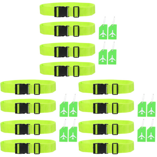 3 Sets Adjustable Trolley Luggage Straps With Tags 1