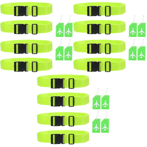 3 Sets Adjustable Trolley Luggage Straps With Tags 2