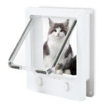 Large Cat Door Double Revolve Switch Pet Door Weatherproof for Interior and Exterior Doors Size M Easy Installation