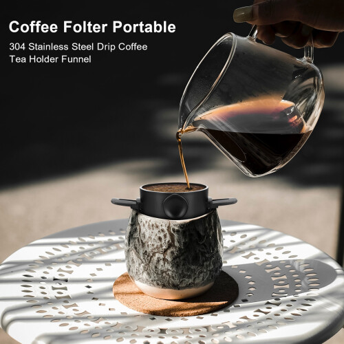 Portable Hand Brewed Coffee Filter Folding Double Layer Ultra Fine 1