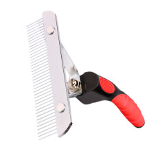 Rake Brush for Dogs Dematting Comb With Stainless Steel Teeth - Detangling Tool For Cats And Dogs, Medium & Large Breeds