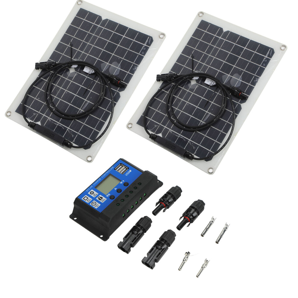 (Solar Panel+40A Controller) 15W Portable Waterproof Solar Panel For Car Motor Yacht 685922872661