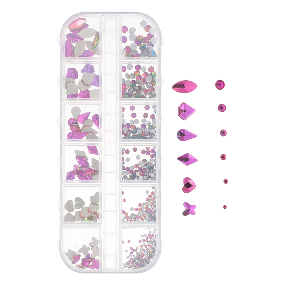 Aboofan 4 Boxes Nail Resin Diamonds Diy Rhinestones Decorative Ornaments