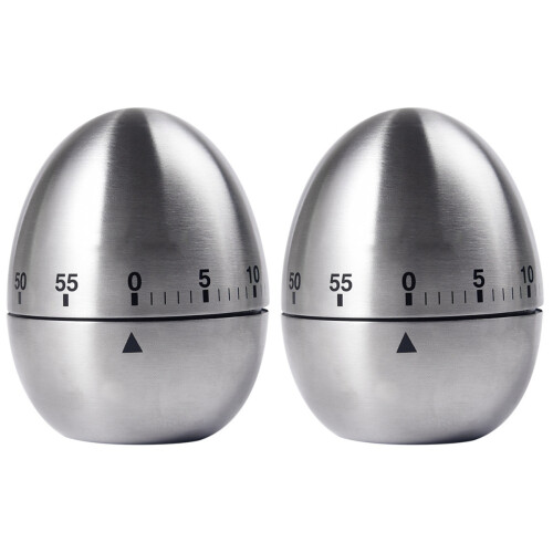 2Pcs Stainless Steel Egg Timer For Kitchen Cooking Reminder 1