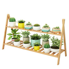 Bamboo Multi Layer Flower Pot Holder Succulent Planter Rack Indoor