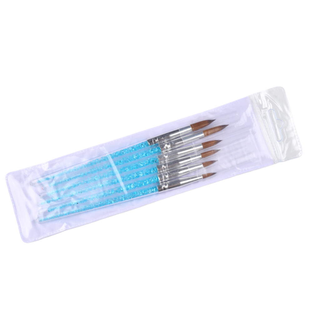 12 Pcs Nail Art Brushes With Blue Rhinestone Handle For Manicure-image-OPC-PKY6RB8-NEW