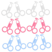 Tweezers and Eyelid Opener Tool 12 Pcs Removal and Insertion Portable Cosmetic Clips White Pink Blue