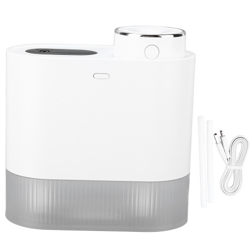 (Pink) 450ml Mini USB Humidifier High Capacity Double Spray with Light White