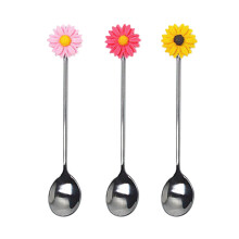 6 Pcs Daisy Stainless Steel Stirring Spoon Mixing Beverage Stick