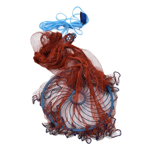 Hand Throwing Fishing Net Automatic Flexible for Fish Pond Ocean 2