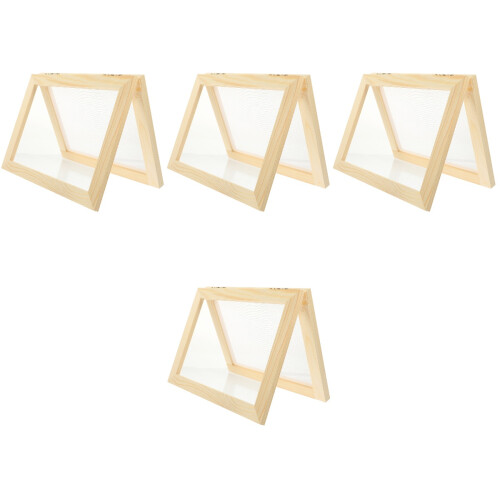 4Pcs Wooden Paper Making Frame Mold Screen Mesh Tool 2