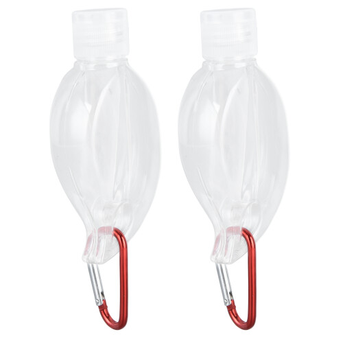 (Maple Leaf) 2Set 50ml Travel Bottle Keychain Flip Cap Leakproof Squeeze