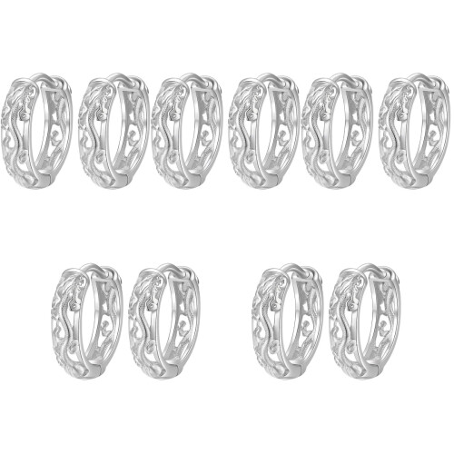 5 Pairs Hoops Earrings Men Retro Dragon Ear Decorations 2