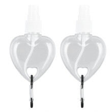 (Heart Shaped) 2 Pcs 50ml Travel Keychain Bottles Leakproof Squeeze Hand Soap Heart