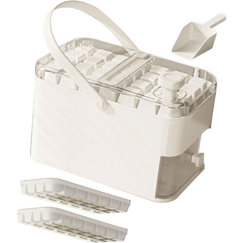 Ice Maker Reusable Press-Type Ice Box With Lid And Bin, Refrigerator Ice Mold, Easy Release Ice 2