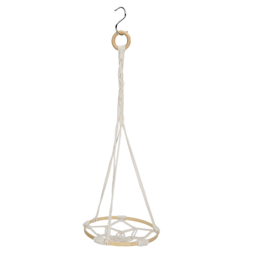 Cotton Rope Macrame Hanging Fruit Basket Kitchen Storage 1