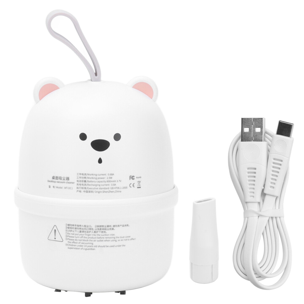 () Mini Usb Desktop Dust Collector Bear Vacuum Cleaner Pink/White 685922882110
