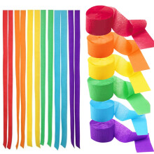 Crepe Paper 6 Rolls 4.5 cm x 25 m Rainbow Colors For Party Decorations Crepe Paper Streamers