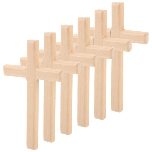 24 Pcs Wooden Rustic Decorations Handheld Small Crosses