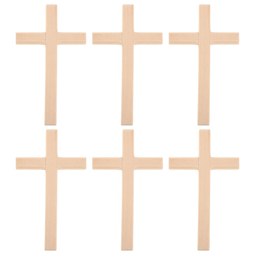 24 Pcs Wooden Rustic Decorations Handheld Small Crosses 1