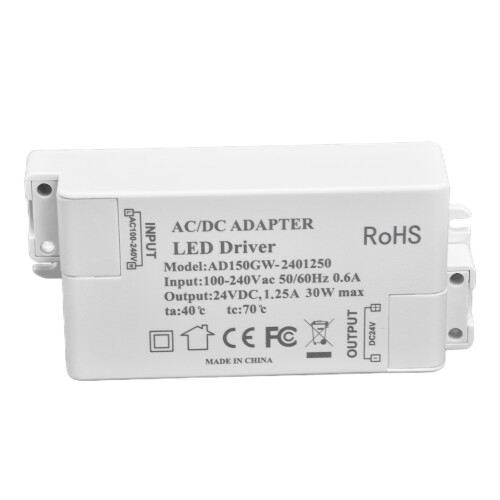 30W DC 24V 1.25A LED Driver Constant Voltage AC 100-240V 1