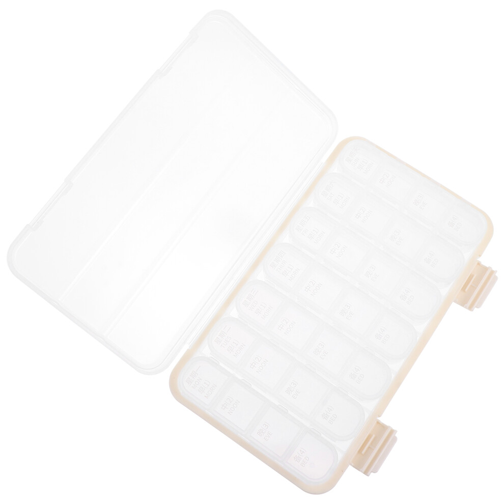 Solustre Portable 28-Grid Medicine Pill Box For Outdoor Storage Container