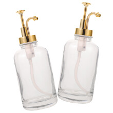 2Pcs Transparent Glass Coffee Syrup Dispenser Bottles
