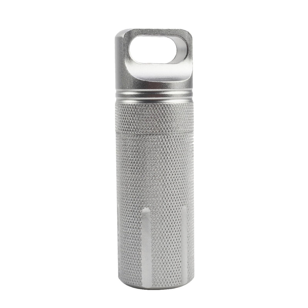 Portable Waterproofs Pills Box Aluminum Alloy Keychain, Small Medicine Bottle, Travel Pill Case, Outdoor Storage