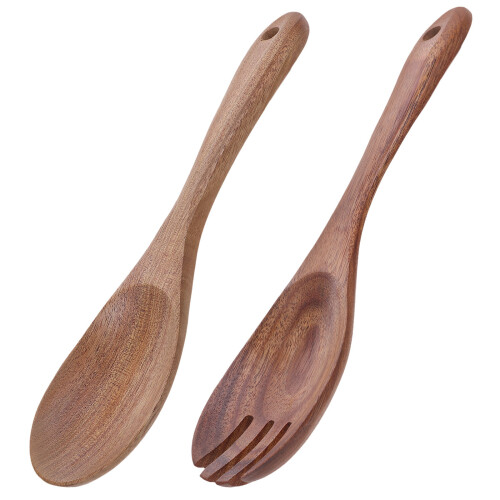 4 Sets Wood Salad Servers For Salad Pasta Dessert Non Scratch 1