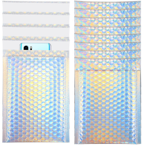 60 Pcs Bubble Shipping Bags Self-Adhesive Mailing Packaging