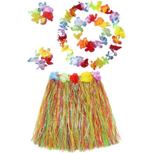 3 Sets Beach Themed Party Decorations Seaside Decorative Straw Skirt 2