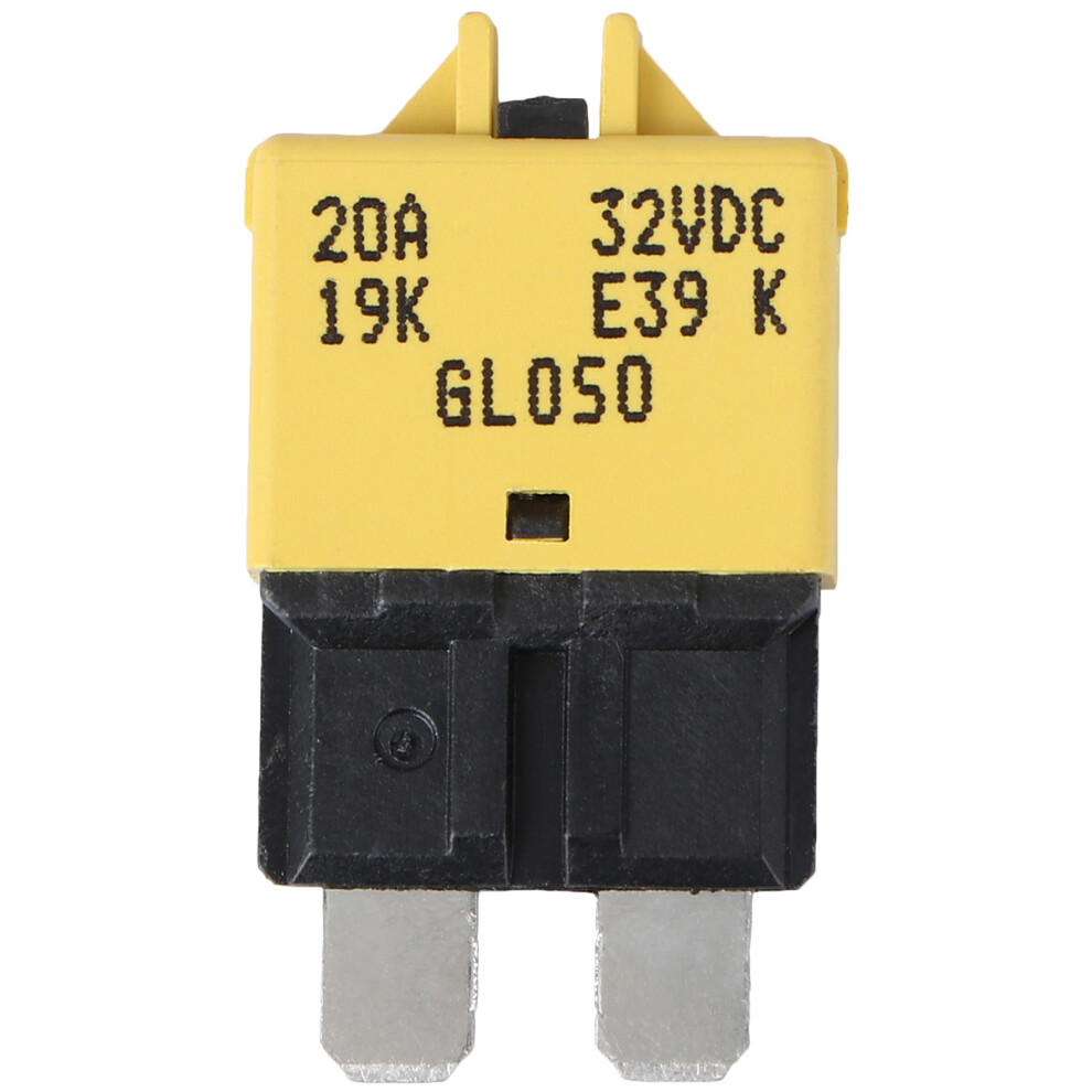 Set Of 2 20 Amp Mini Breaker Fuse Resettable Automotive Yellow 013798268279
