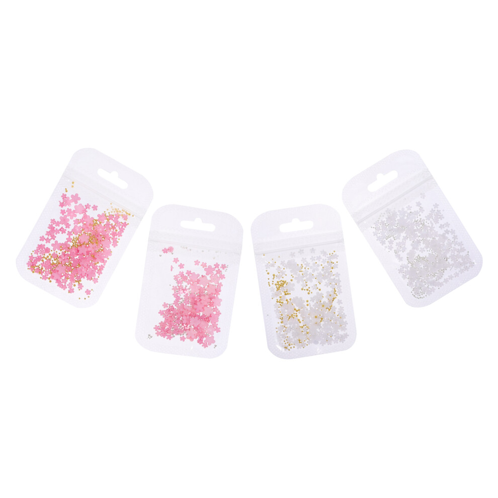 Iplusmile 4 Bags Resin Nail Art Flower Charms Diy Beads