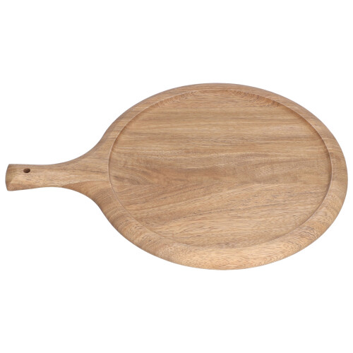 Wooden Pizza Tray Round Serving Board with Handle 2