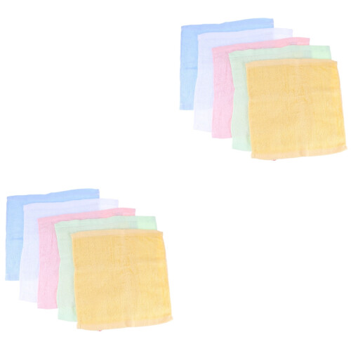10 Pcs Bamboo Fiber Newborn Bib Washcloth Muslin Square 2