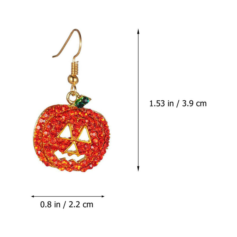 Photos - Earrings 2Pcs Halloween Pumpkin Alloy Dangle  For Costume Decor