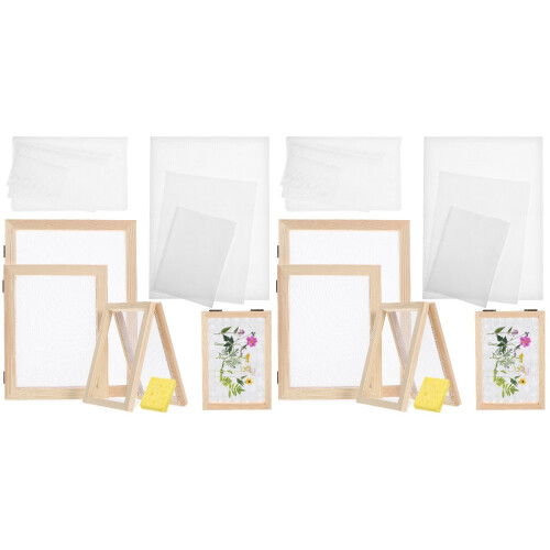 2 Sets Paper Making Kit with Wooden Frames and Screens 1