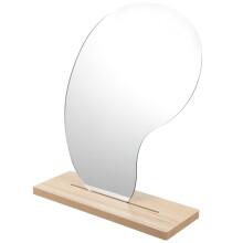 5 Sets Acrylic Makeup Mirror With Wooden Stand