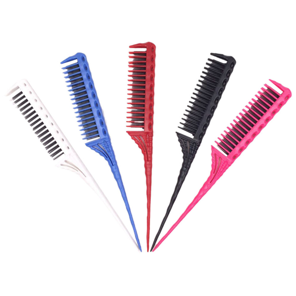 Totority Unisex 5Pcs Multifunctional Detangling Comb Dense Tooth Plastic Hair Brush