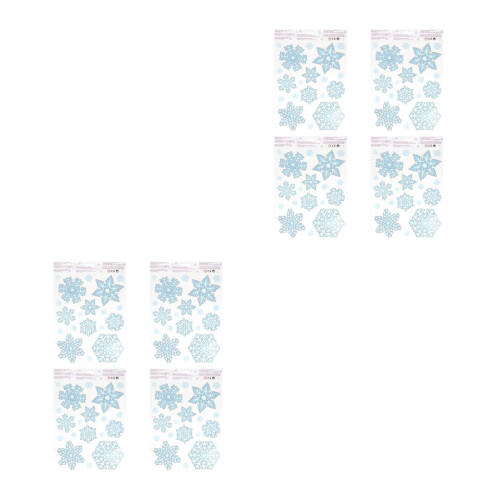 8 Pcs Christmas Window Clings Snowflake Decal Stickers 2