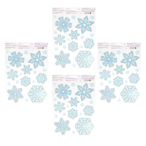 8 Pcs Christmas Window Clings Snowflake Decal Stickers 1